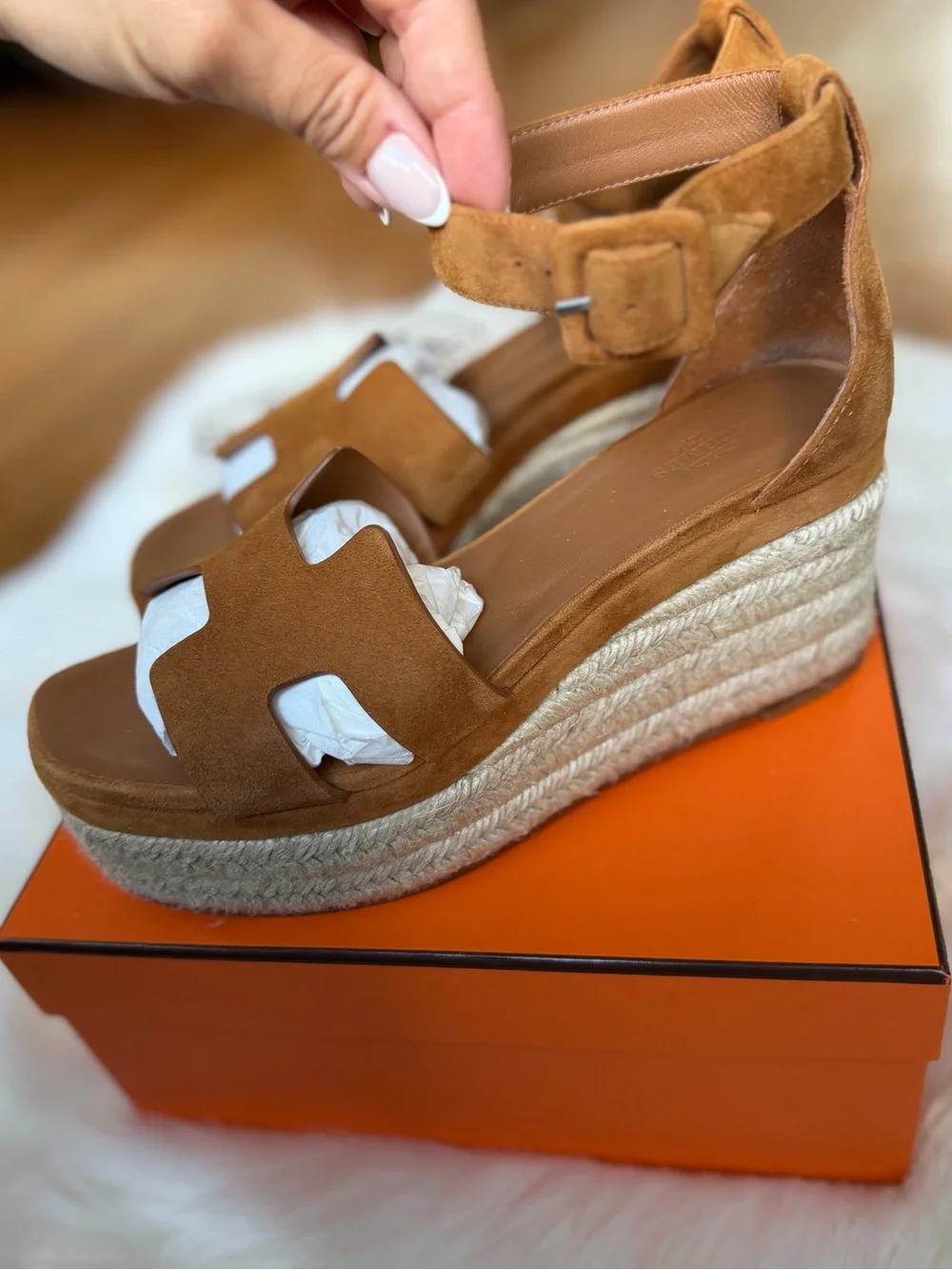 Hermes suede worn